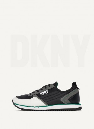 DKNY Side Logo Men's Sneakers Green | Ireland_D1538