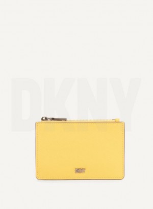 DKNY Sidney Key Card Case Women's Wallets Yellow | Ireland_D1499