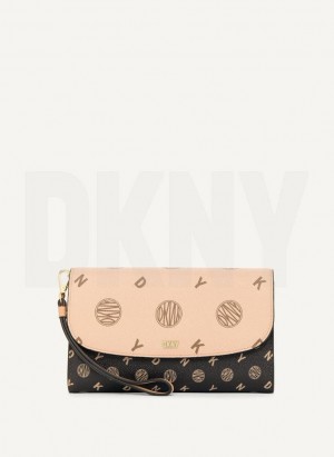 DKNY Sidney On A Chain Women's Wallets Beige | Ireland_D1719