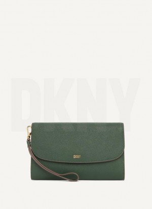 DKNY Sidney On A Chain Women's Wallets Green | Ireland_D1437