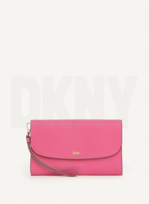 DKNY Sidney On A Chain Women's Wallets Pink | Ireland_D1550