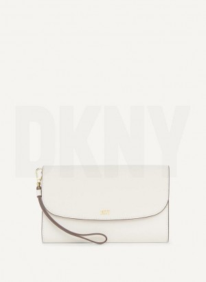 DKNY Sidney On A Chain Women's Wallets White / Gold | Ireland_D1203