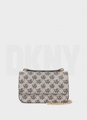 DKNY Sina Flap Women's Shoulder Bags Grey / Black | Ireland_D1345