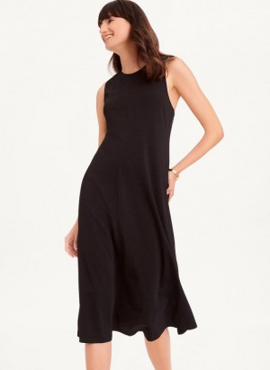 DKNY Sleeveless Scoopneck Twist Racerback Women's Dress Black | Ireland_D0999