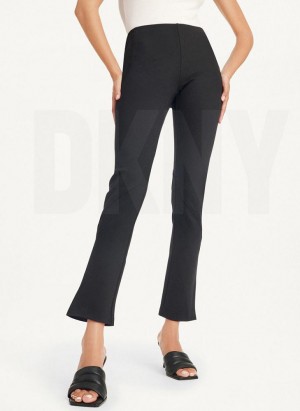 DKNY Slim Seamed With Side Slit Women's Pants Black | Ireland_D0410