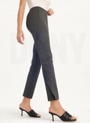 DKNY Slim Seamed With Side Slit Women's Pants Grey | Ireland_D1127