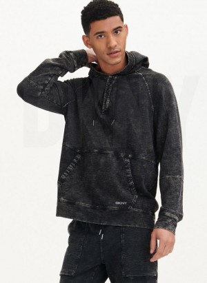 DKNY Slub Beach French Terry Men's Hoodies Black | Ireland_D1632