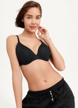 DKNY Smooth Essentials T-Shirt Women's Bras Black | Ireland_D1663