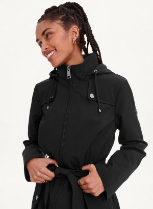 DKNY Softshell Meshback With Belt Women's Jackets Black | Ireland_D0477