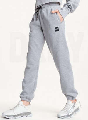 DKNY Sparkle Fleece High Waist Women's Joggers Grey | Ireland_D0433