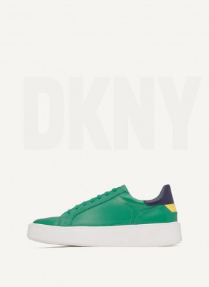 DKNY Stacked Court Men's Sneakers Green | Ireland_D0858