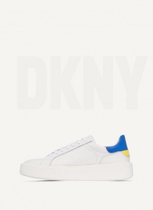 DKNY Stacked Court Men's Sneakers White | Ireland_D0160