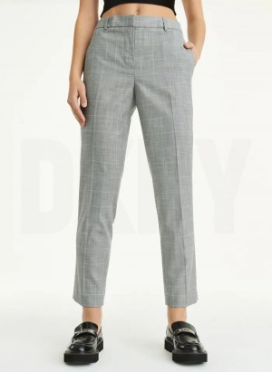 DKNY Straight Leg Women's Pants Grey | Ireland_D1517