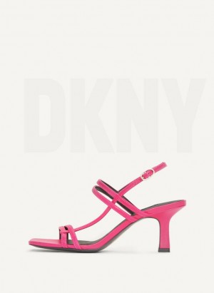 DKNY Strappy Women's Heels Pink | Ireland_D0513