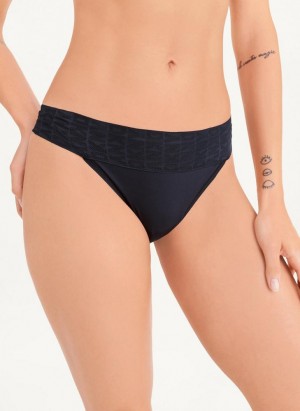 DKNY Stretch Women's Thong Black | Ireland_D1583