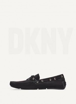 DKNY Suede Driver Moccasin Men's Sneakers Black | Ireland_D0355