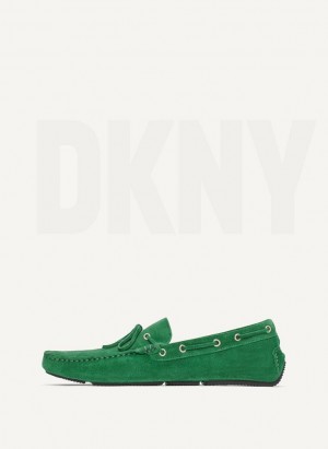 DKNY Suede Driver Moccasin Men's Sneakers Green | Ireland_D1401