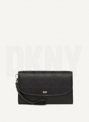 DKNY Sydney Women's Wallets Black / Gold | Ireland_D1379