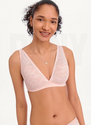 DKNY Table Tops Lace Women's Bras Pink | Ireland_D1156