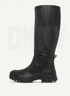 DKNY Tall Lug Sole Women's Boots Black | Ireland_D0684