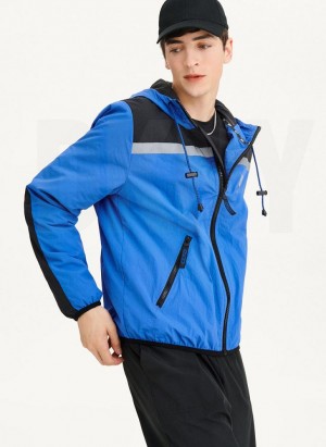 DKNY Tech Cotton Touch Nylon Men's Jackets Blue | Ireland_D1613