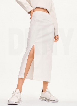 DKNY Terry Denim Women's Skirts White | Ireland_D0941