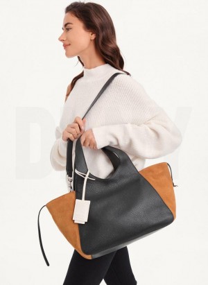 DKNY The Medium Effortless Women's Tote Bags Black | Ireland_D0436