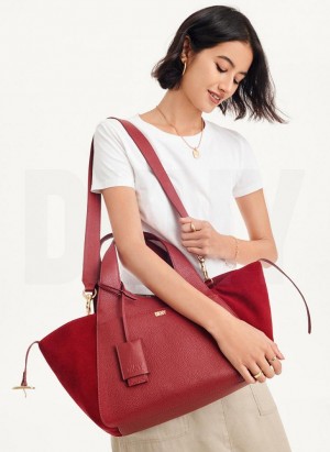 DKNY The Medium Effortless Women's Tote Bags Red | Ireland_D1709