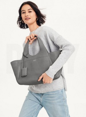 DKNY The Medium Effortless Women's Tote Bags Dark Grey | Ireland_D0342