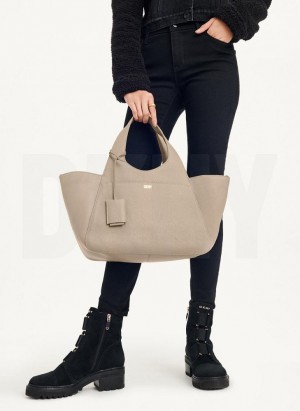 DKNY The Medium Effortless Women's Tote Bags Khaki | Ireland_D1210