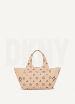 DKNY The Medium Logo Effortless Women's Tote Bags Brown | Ireland_D1162