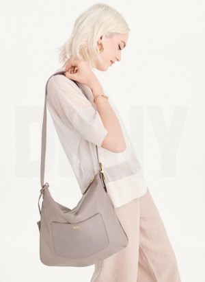 DKNY The Medium Optimist Women's Shoulder Bags Grey | Ireland_D0170