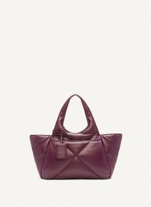 DKNY The Medium Quilt Effortless Women's Tote Bags Burgundy | Ireland_D1093