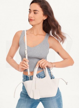 DKNY The Mini Effortless Tote Women's Crossbody Bags White | Ireland_D0855