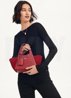 DKNY The Mini Effortless Tote Women's Crossbody Bags Burgundy | Ireland_D0405