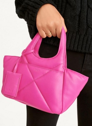 DKNY The Mini Quilted Effortless Women's Tote Bags Rose Purple | Ireland_D1039