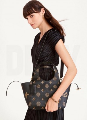 DKNY The Small Logo Effortless Women's Tote Bags Black | Ireland_D0573