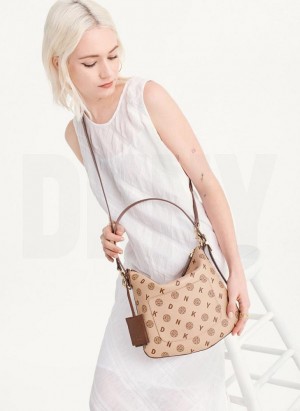 DKNY The Small Logo Optimist Women's Tote Bags Brown | Ireland_D0406