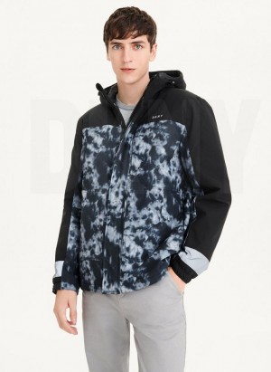 DKNY Traveler Hooded Rain Men's Jackets Multicolor | Ireland_D0874