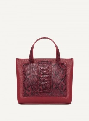 DKNY Uptown Exotic Leather Small Women's Tote Bags Red | Ireland_D0243