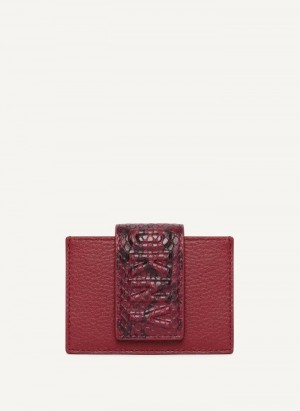 DKNY Uptown Leather Card Case Men's Wallets Red | Ireland_D0457