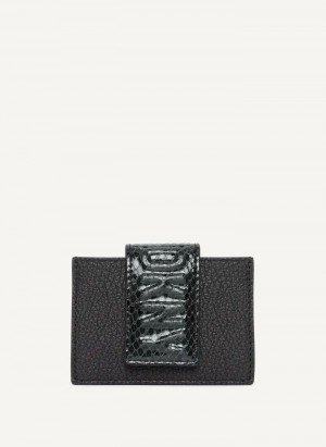 DKNY Uptown Leather Card Case Women's Wallets Black | Ireland_D1363