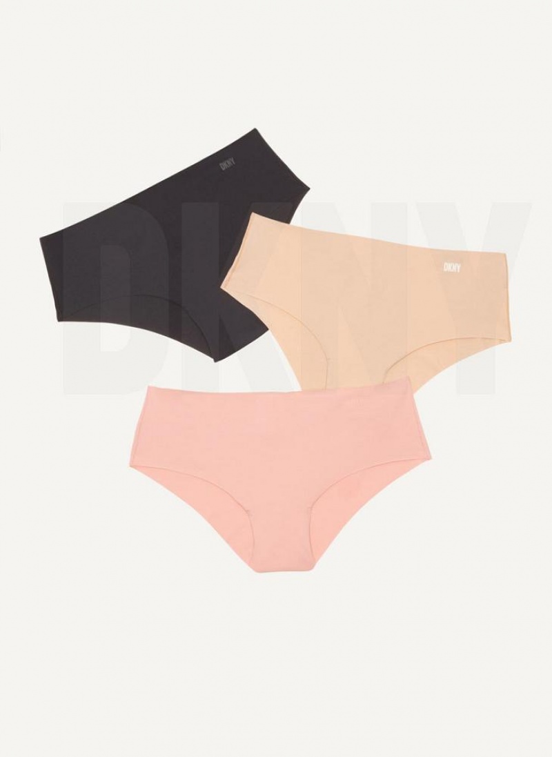 DKNY 3 Pack Hipster Women\'s Panties Pink Multicolor | Ireland_D0414