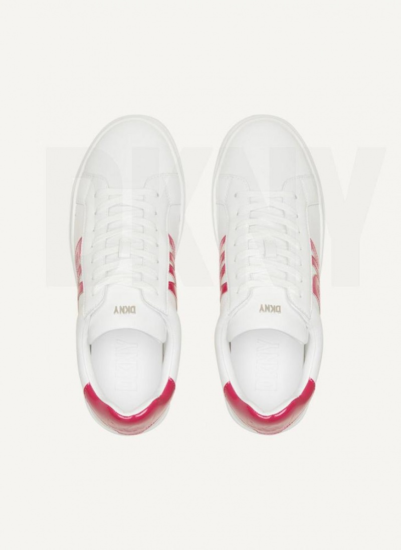 DKNY Abeni Lace Up Women's Sneakers White / Pink | Ireland_D1463