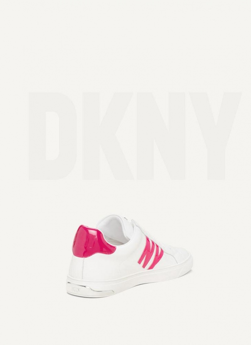 DKNY Abeni Lace Up Women's Sneakers White / Pink | Ireland_D1463