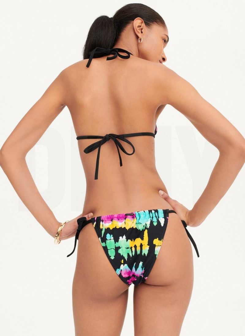 DKNY Adjustable Women's Bikini Bottom Black Multicolor | Ireland_D0427