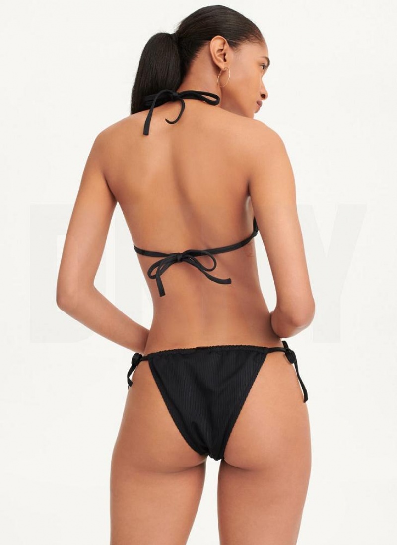 DKNY Adjustable Women's Bikini Bottom Black | Ireland_D0131