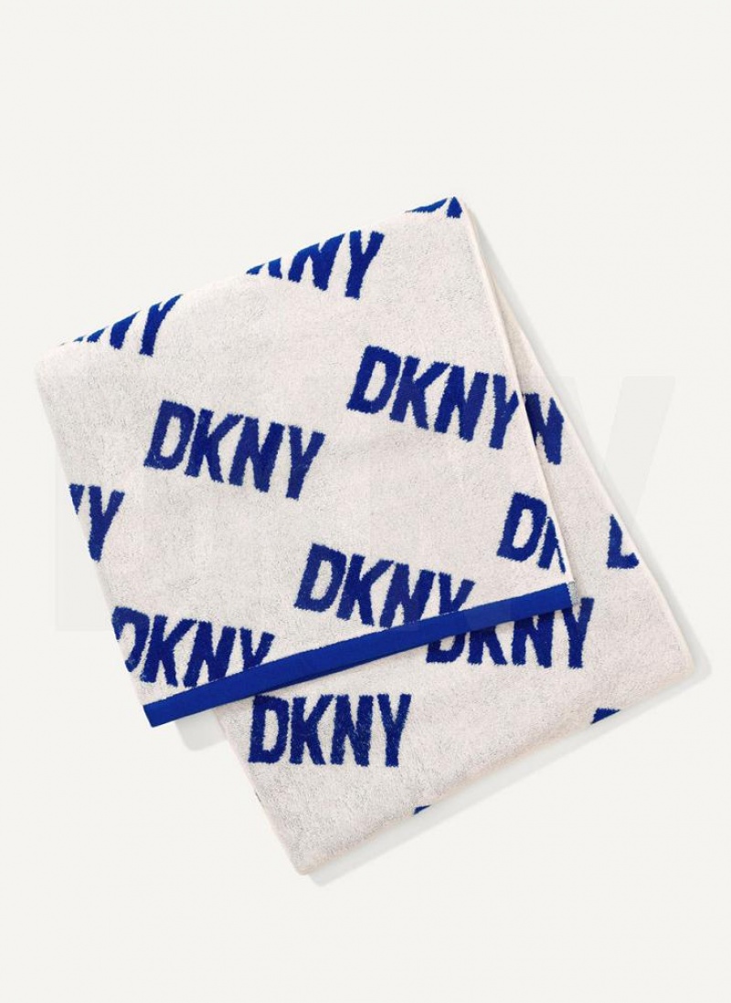 DKNY Allover Logo Towel Men's Scarf Deep Blue | Ireland_D0137