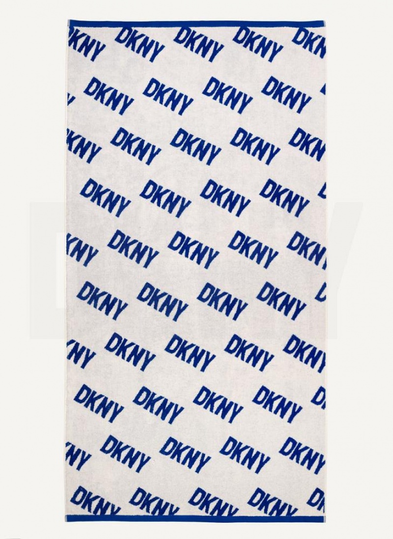 DKNY Allover Logo Towel Men\'s Scarf Deep Blue | Ireland_D0137