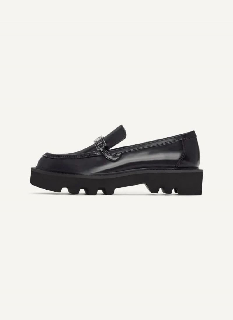 DKNY Audrey With Plaque Women\'s Loafers Black | Ireland_D0333